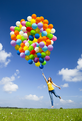 Active Lifestyle Running with Baloons